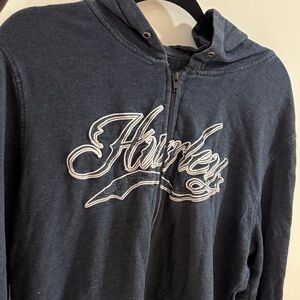 Hurley Dark Navy Hoodie with White Embroidered Logo